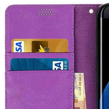 Avizar Housse Samsung Galaxy S7 Edge Etui Portefeuille Fonction Stand Violet pas cher