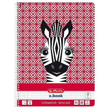 HERLITZ Cahier spiralé 'Cute Animals Zebra', A4, quadrillé