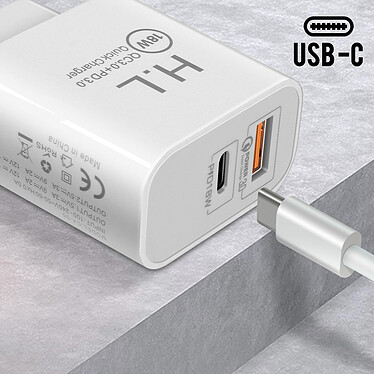 Avis Avizar Chargeur secteur USB / USB-C 18W Power Delivery Q.C 3.0 Blanc