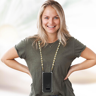 Avis Avizar Coque pour Samsung Galaxy S10 Anneau personnalisable avec bijou/chaine Transparent