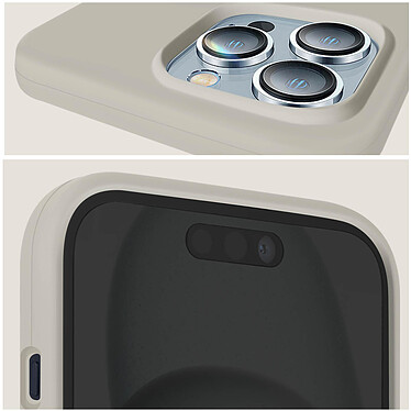 Acheter Moxie Coque pour iPhone 15 Pro Max Semi-rigide Intérieur Microfibre Gris Clair