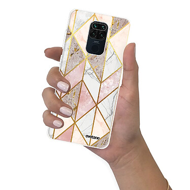 Evetane Coque Xiaomi Redmi Note 9 360 intégrale transparente Motif Marbre Rose Losange Tendance pas cher