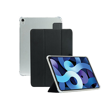 Mobilis Coque de Protection Folio pour iPad Air 4 10.9'' 2020, Étui avec Coins Renforcés, Transparent/Noir