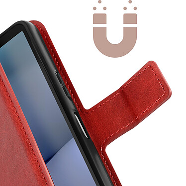 Avizar Étui pour Sony Xperia 10 V Portefeuille Fonction Support vidéo  Rouge pas cher