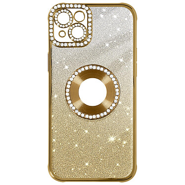 Avizar Coque Glitter pour iPhone 14 Plus Orné de Diamant Silicone Souple Or