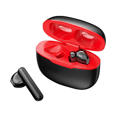 Avizar Écouteurs Sans-fil Bluetooth 5.0 Boitier Charge 15H Étanches IPX5 Noir et rouge