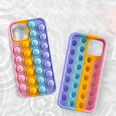 Avizar Coque Apple iPhone 12 et 12 Pro Anti-stress Bubble pop Fidget Toy - Multicolore pas cher