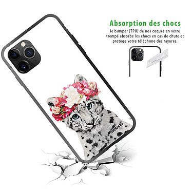 Avis Evetane Coque en verre trempé iPhone 11 Pro Max Leopard Couronne