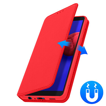 Avizar Housse Samsung Galaxy A01 Core Étui Folio Portefeuille Fonction Support rouge pas cher