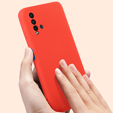 Avizar Coque Xiaomi Redmi 9T Silicone Gel Semi-rigide avec Dragonne rouge pas cher
