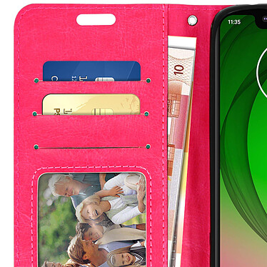Avizar Housse Motorola Moto G7 Play Étui folio Portefeuille Fonction Support Vidéo rose pas cher