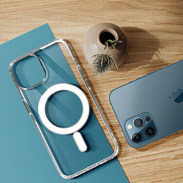 Avizar Coque pour MagSafe pour iPhone 12 Pro Max Cercle magnétique Rigide Transparent pas cher