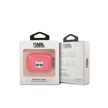 Avis Karl Lagerfeld Coque pour Airpods Pro Choupette Translucide en Silicone Fuchsia