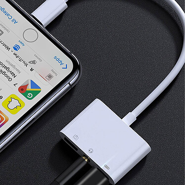 Acheter Avizar Adaptateur iPhone / iPad Lightning vers USB et Jack 3.5mm et Lightning Blanc