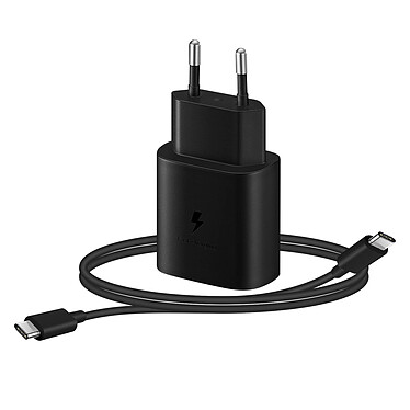 Samsung Chargeur Secteur USB-C Power Delivery 15W et Câble USB-C Original  Noir