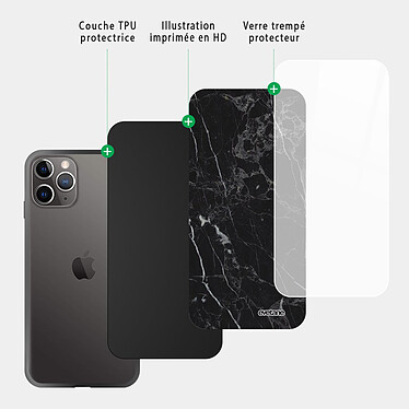 Acheter Evetane Coque en verre trempé iPhone 11 Pro Max Marbre noir