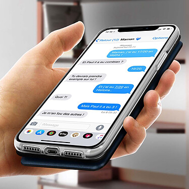 Avizar Étui Apple iPhone 11 Housse Simili-Cuir Clapet Porte-carte Support Vidéo Bleu pas cher