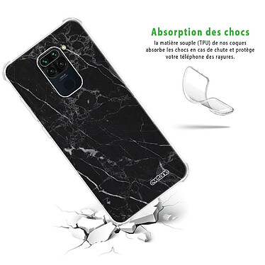 Avis Evetane Coque Xiaomi Redmi Note 9 anti-choc souple angles renforcés transparente Motif Marbre noir