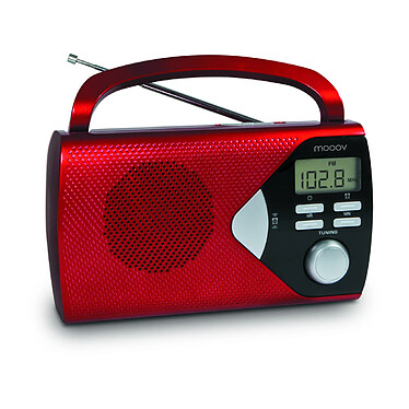 Metronic 477201 - Radio portable AM/FM avec fonction réveil - rouge