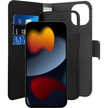 PURO Étui pour iPhone 13 mini Folio 2 en 1 avec Coque Magnétique et Porte-cartes Noir