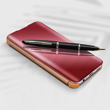 Avis Avizar Housse pour Xiaomi Redmi Note 10 et Note 10s Clapet translucide Miroir Support Rose