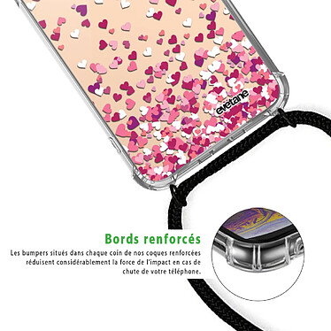 Acheter Evetane Coque cordon iPhone 11 Pro noir Dessin Confettis De Coeur