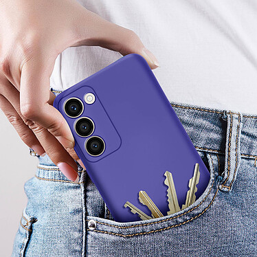 Avizar Coque pour Samsung Galaxy S23 Silicone Semi-rigide Finition Douce au Toucher Fine  Violet pas cher