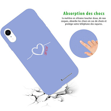 Avis LaCoqueFrançaise Coque iPhone Xr Silicone Liquide Douce lilas Coeur Blanc Amour