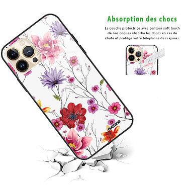Avis Evetane Coque iPhone 13 Pro Coque Soft Touch Glossy Fleurs Multicolores Design