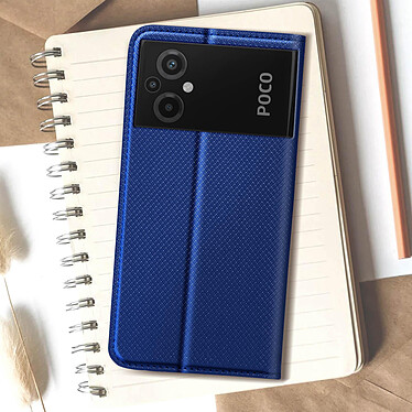 Avizar Étui pour Xiaomi Poco M5 avec Clapet Porte-carte Fonction Support  bleu pas cher