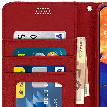Avizar Housse Samsung Galaxy A10 Etui Folio Soft Touch Support Vidéo rouge pas cher