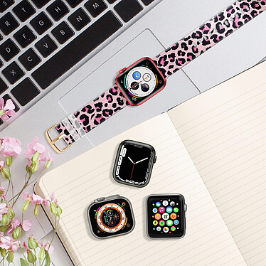 Acheter Avizar Bracelet pour Apple Watch 41 / 40 / 38 mm Silicone à Motif Léopard Rose