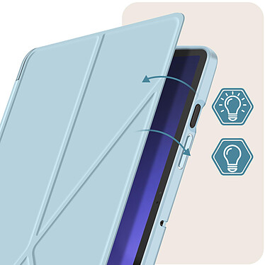 Acheter Avizar Étui pour Samsung Galaxy Tab S9 Clapet Origami Support Différents Angles  Bleu Ciel