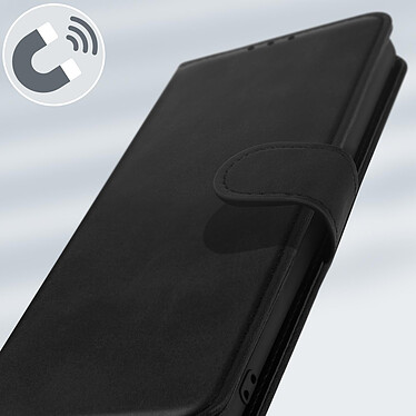 Avizar Housse Oppo A94 5G Éco-cuir aspect cuir vieilli Porte-carte Support vidéo Noir pas cher