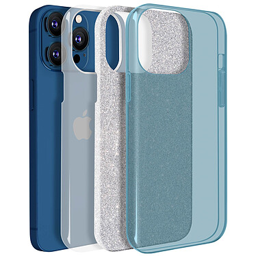 Avis Avizar Coque iPhone 13 Pro Paillette Amovible Silicone Semi-rigide bleu