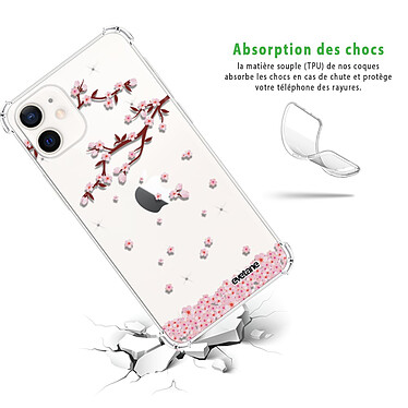 Avis Evetane Coque iPhone 12 mini anti-choc souple angles renforcés transparente Motif Chute De Fleurs
