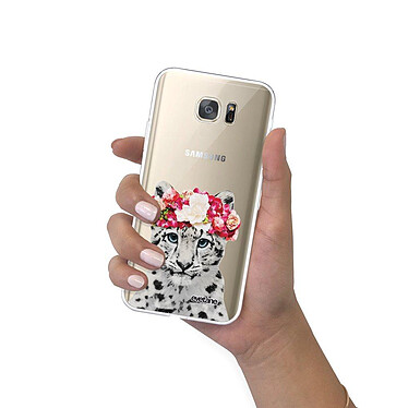 Evetane Coque Samsung Galaxy S7 360 intégrale transparente Motif Leopard Couronne Tendance pas cher