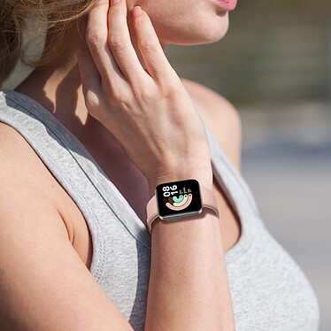 Avis Avizar Bracelet pour Xiaomi Mi Watch Lite / Redmi Watch Silicone Soft touch Premium Rose Clair Ajustable par Boucle Ardillon