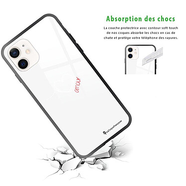 Avis LaCoqueFrançaise Coque iPhone 12 Mini Coque Soft Touch Glossy Coeur Blanc Amour Design