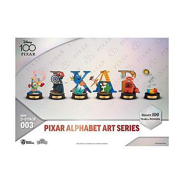 Disney - Assortiment statuettes Mini Diorama Stage 100 Years of Wonder Pixar Alphabet Art 10 cm