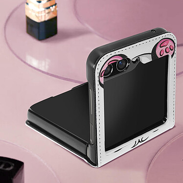 Acheter Avizar Coque Panda pour Samsung Galaxy Z Flip 5 Rigide revêtement simili cuir  Blanc