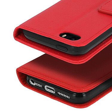 Avizar Étui iPhone 5 / 5S / SE Housse Clapet Porte-carte Fonction stand - Rouge pas cher