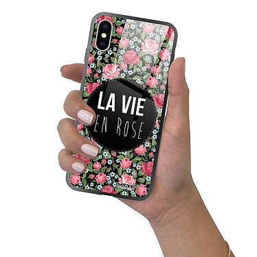 Evetane Coque en verre trempé iPhone Xs Max La Vie en Rose pas cher