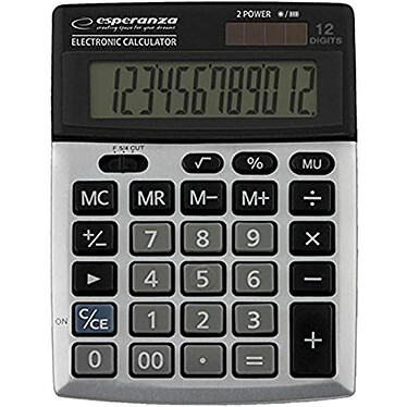 ESPERANZA Calculatrice de Bureau NEWTON Grand Ecran 12 chiffres