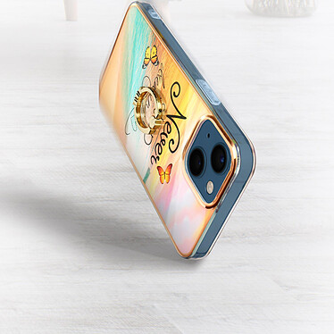 Acheter Avizar Coque iPhone 13 Bi-matière avec Bague de Maintien Motif Plage Orange