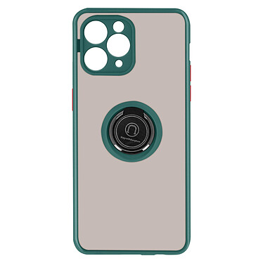 Avizar Coque IPhone 11 Pro Max Bi-matière Bague Métallique Support vert