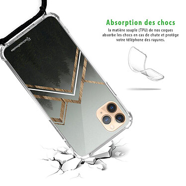 Avis LaCoqueFrançaise Coque cordon iPhone 11 Pro noir Dessin Trio Forêt