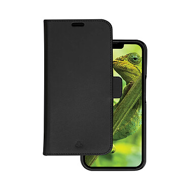 DBRAMANTE1928 Étui pour iPhone 14 Pro Folio 2 en 1 Modèle Lynge en Cuir avec Porte-Cartes Noir