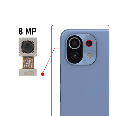 Avis Clappio Caméra Ultra Grand angle 8MP pour Xiaomi 11 Lite 5G NE , Mi 11 Lite 5G Noir