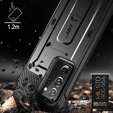 Supcase Coque pour Samsung Galaxy Note 20 Ultra Bi-matière Anti-chutes 1.2m Clip ceinture Unicorn Beetle Pro  Noir pas cher